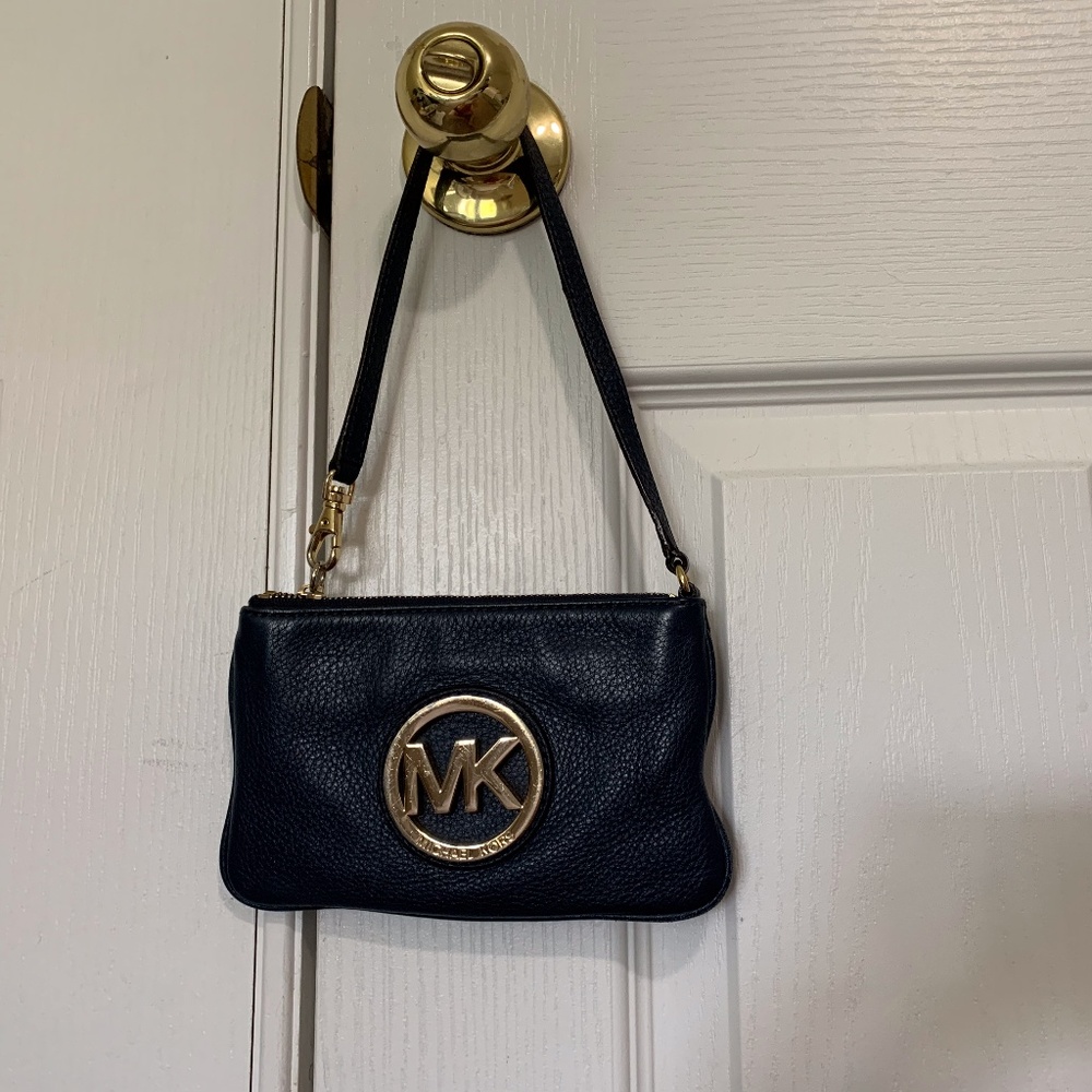 Michael Kors navy blue small wallet wristlet